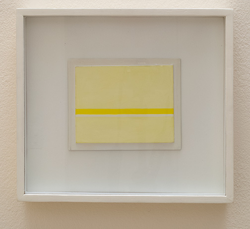 Antonio Calderara / Orizzonte bicromo nel giallo  1968 11 x 14 cm Öl auf Holz