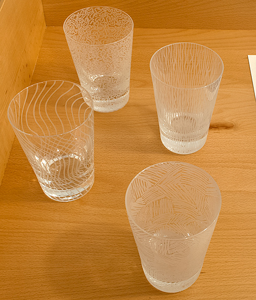 Sol LeWitt / Sol LeWitt Set of 4 crystal goblets  2003 mouth blown, hand engraved crystal glass Ed. 229/250