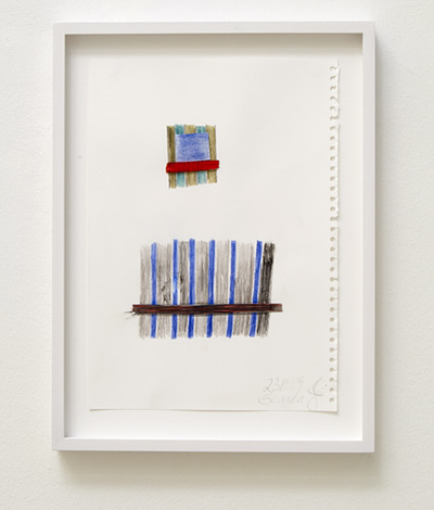 Joseph Egan / house and home Nr. 5  2009  29.7 x 21 cm framed: 36 x 27 x 2.5 cm colored pencil and collage on paper