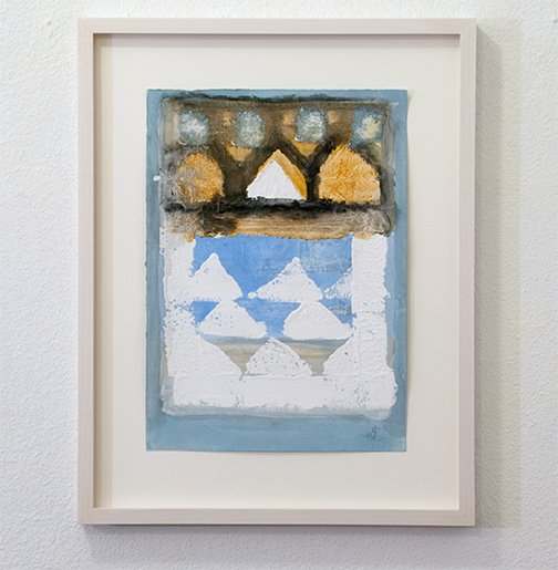 Joseph Egan / Local Color (on Hydra) Nr. 2  2014  48.5 x 38 x 3 cm various paints on paper with framing