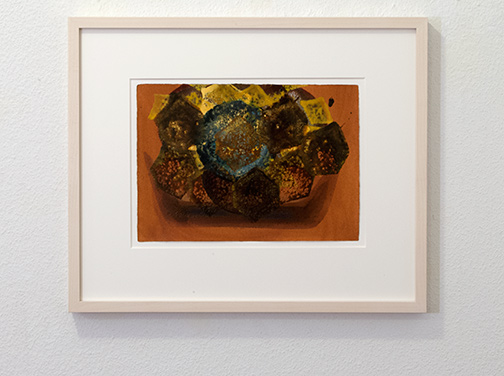Joseph Egan / colorcomb (Nr. 23)  2014  39  x 49 x 3 cm Paper: 21 x 30 cm Oil paints on paper with framing