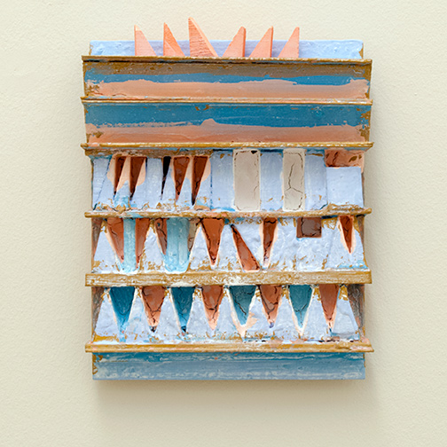Joseph Egan / paintcote (Nr. 1)  2014  30 x 25 x 6 cm Various paints on wood with free elements