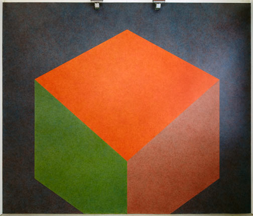 Joseph Egan / Sol LeWitt  Tilted Form with color ink washes superimposed  1987  Wall Drawing #524 water based acrylic