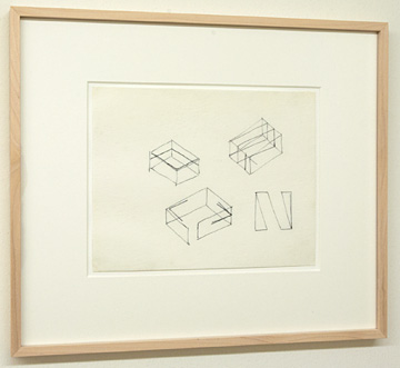 Fred Sandback / Untitled  1976 20.3 x 27.9 cm  /  9.5 x 10.25 " Felt tip pen on tracing paper FLS 164