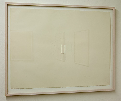 Fred Sandback / Untitled  1981  56.5 x 76 cm pencil and black and red crayon on paper