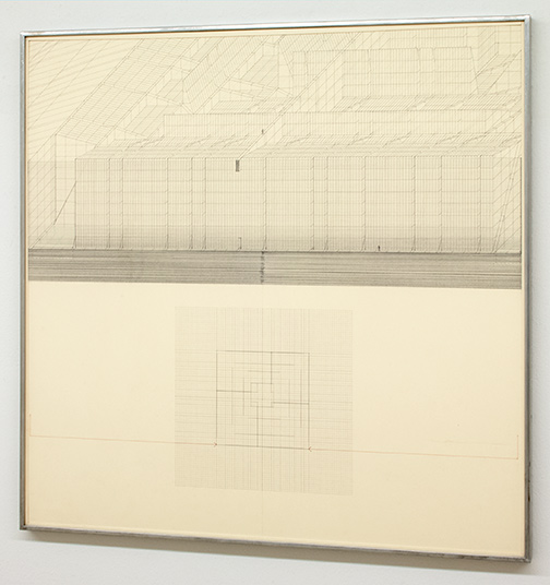 Will Insley / Passage Space Mountain Isometric Section  1972  75.5 x 75.5 cm ink and pencil on ragboard